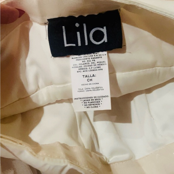 Lila Wedding Dress Bridal Gown Beaded Lace Bodice small Size Custom made - Picture 5 of 12